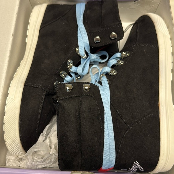 Pastry Shoes - Pastry Riverside sz10 women hi-top dance walking sneaker black suede blue laces